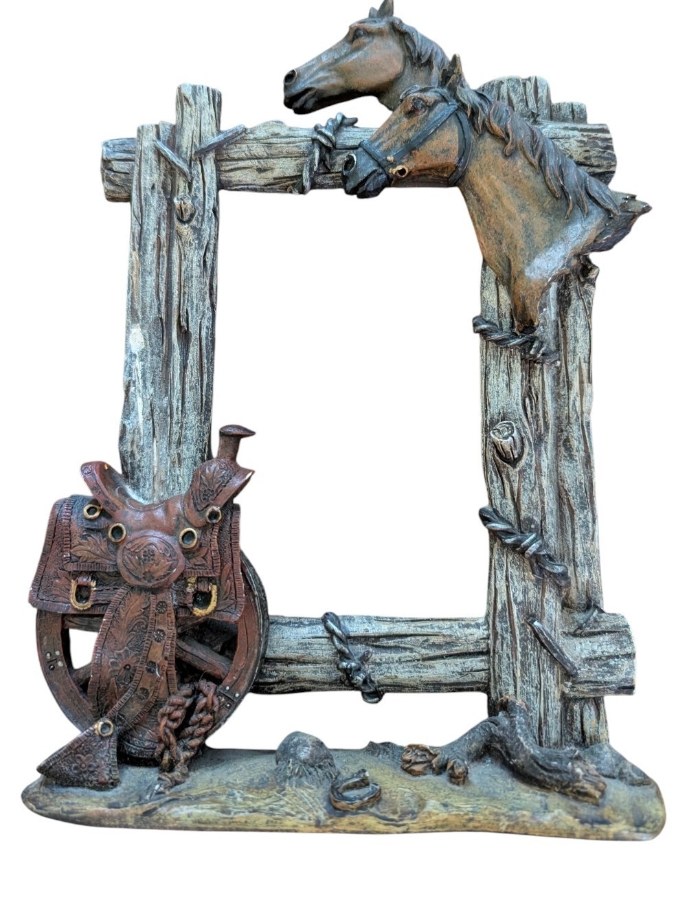 Rustic Horse & Saddle Picture Frame